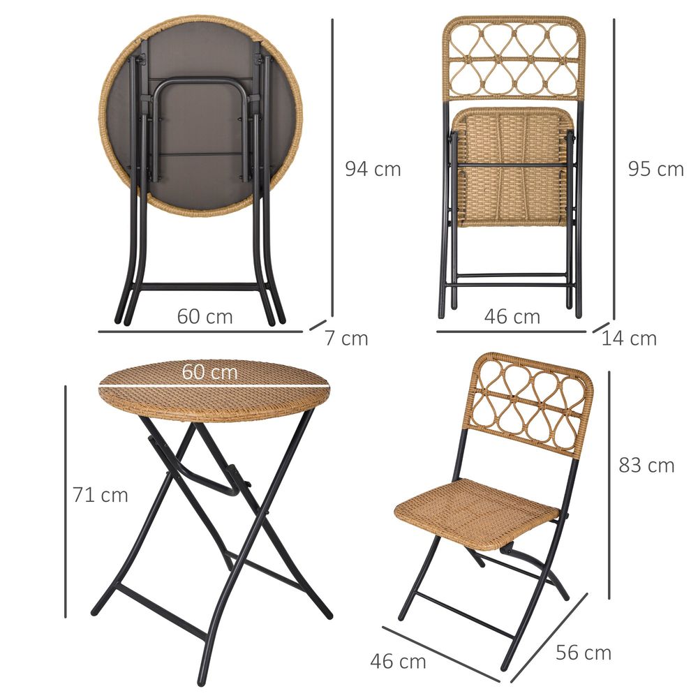 Hand Woven Rattan Wicker Table & Chairs