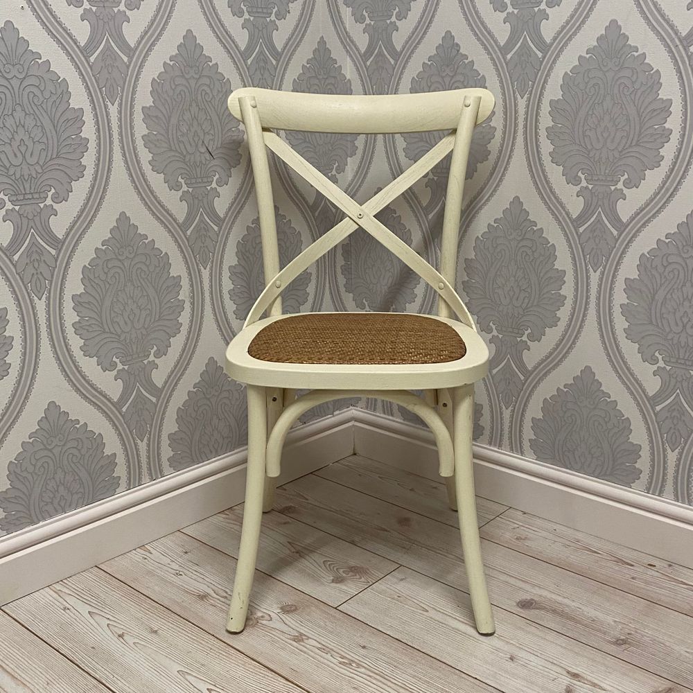 French Cross Back Chair — White