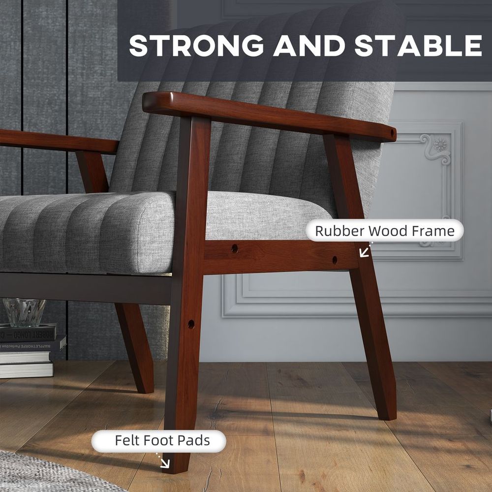 Upholstered Armchair — Grey