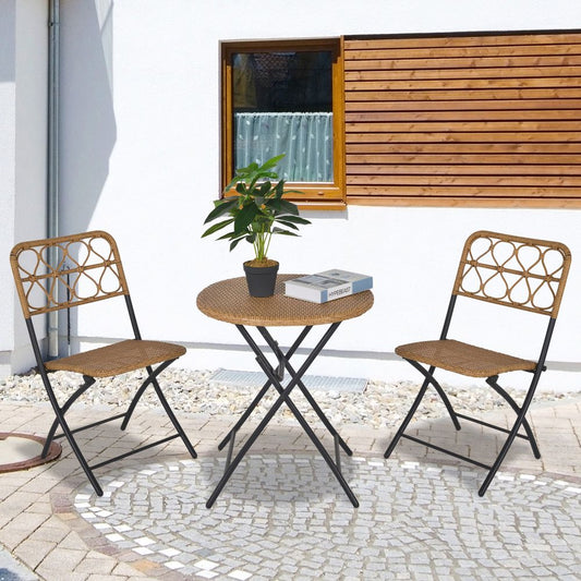 Hand Woven Rattan Wicker Table & Chairs