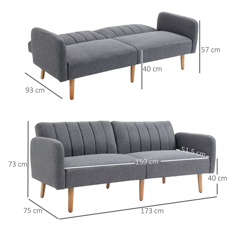 Two Seater Sofa Bed with Adjustable Backrest