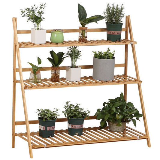 3 Tier Bamboo Plant Stand — Foldable