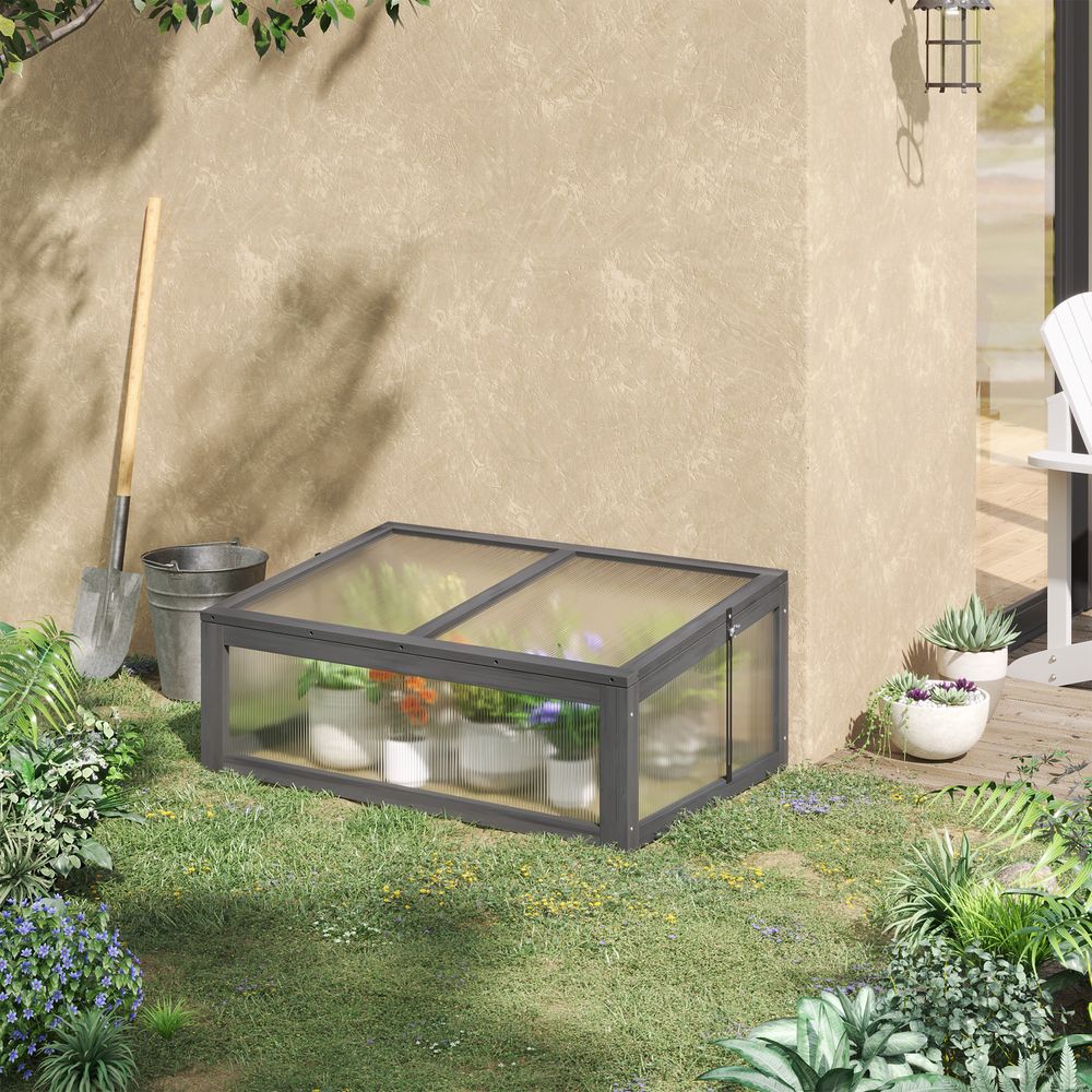Wooden Greenhouse with Openable & Tilted Top Cover