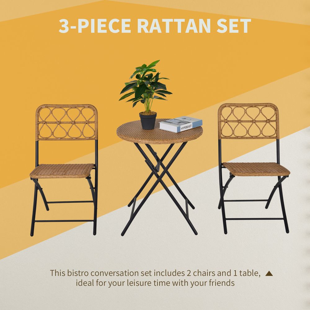 Hand Woven Rattan Wicker Table & Chairs