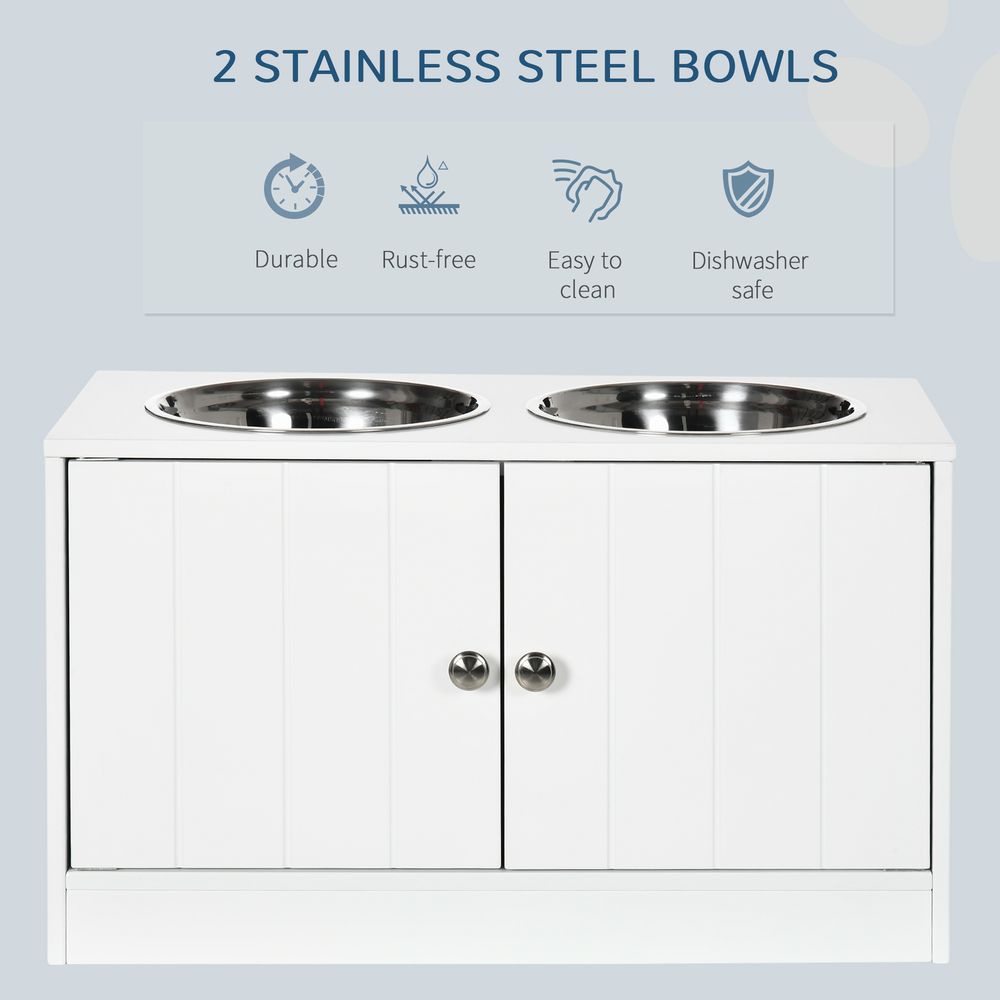 Raised Dog Bowls for Large Dogs  — White