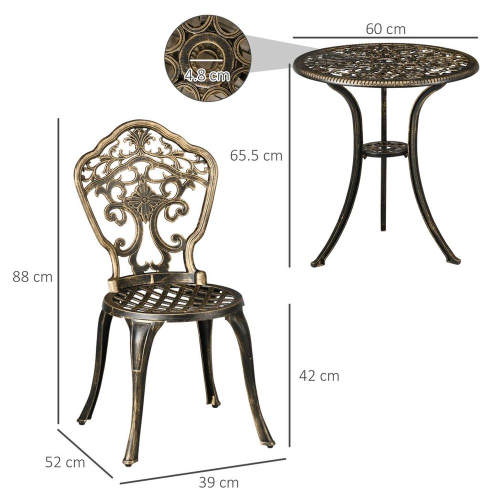 3-Piece Cast Aluminium Garden Bistro Set