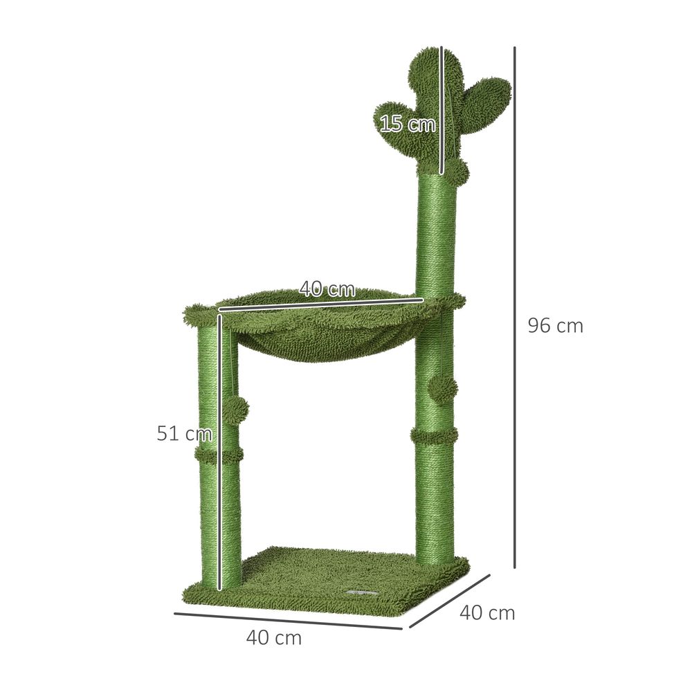 Cactus Cat Tree with Scratching Post & Hammock Bed