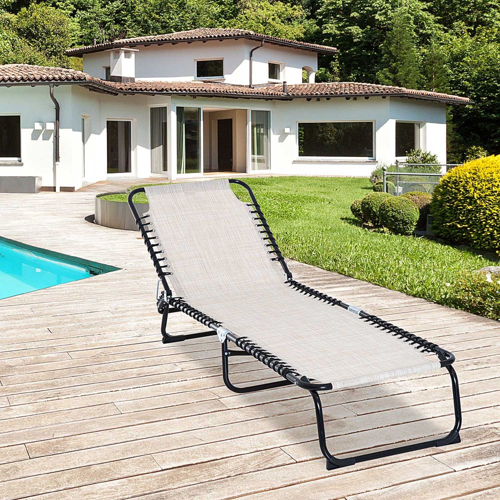 Sun Lounger —  Cream & White