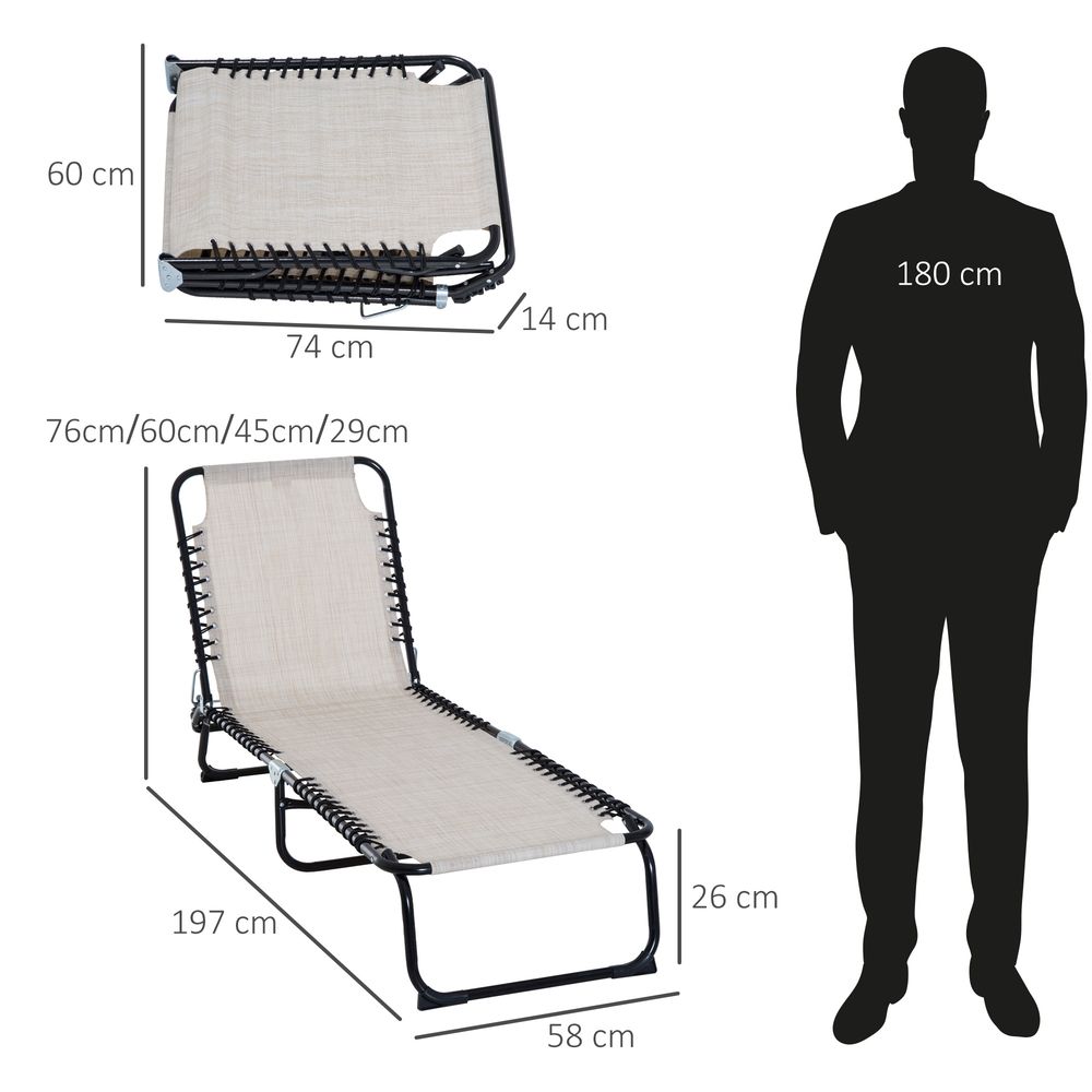 Sun Lounger —  Cream & White