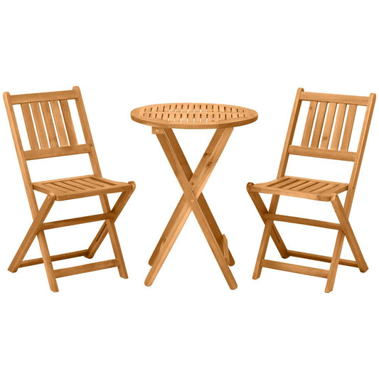 Bistro Table Set with 2 Foldable Chairs