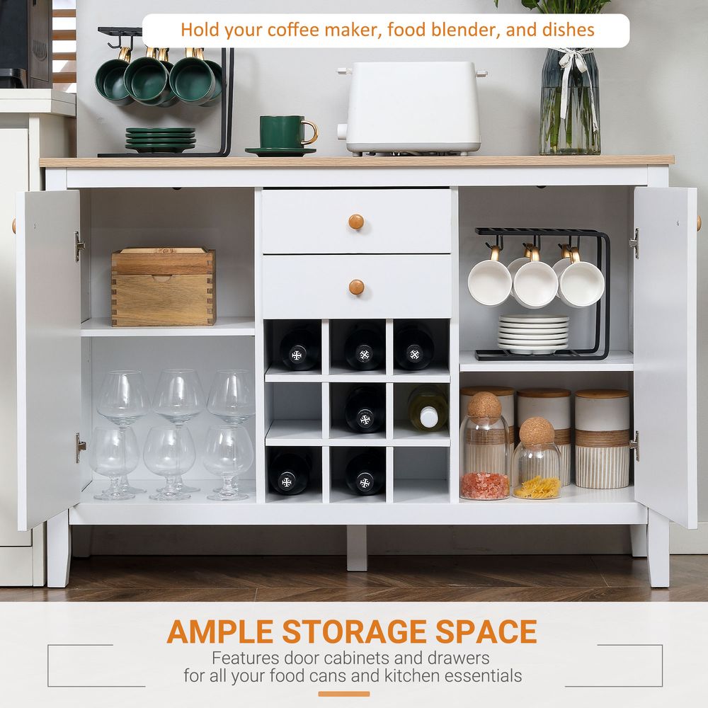 Kitchen Sideboard with 9-bottle Wine Rack