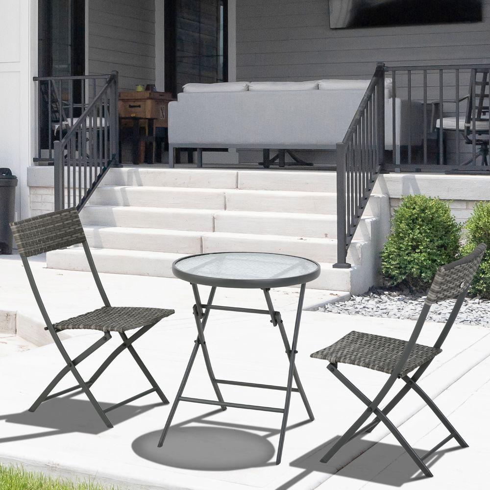 3-Piece Patio Wicker Bistro Set