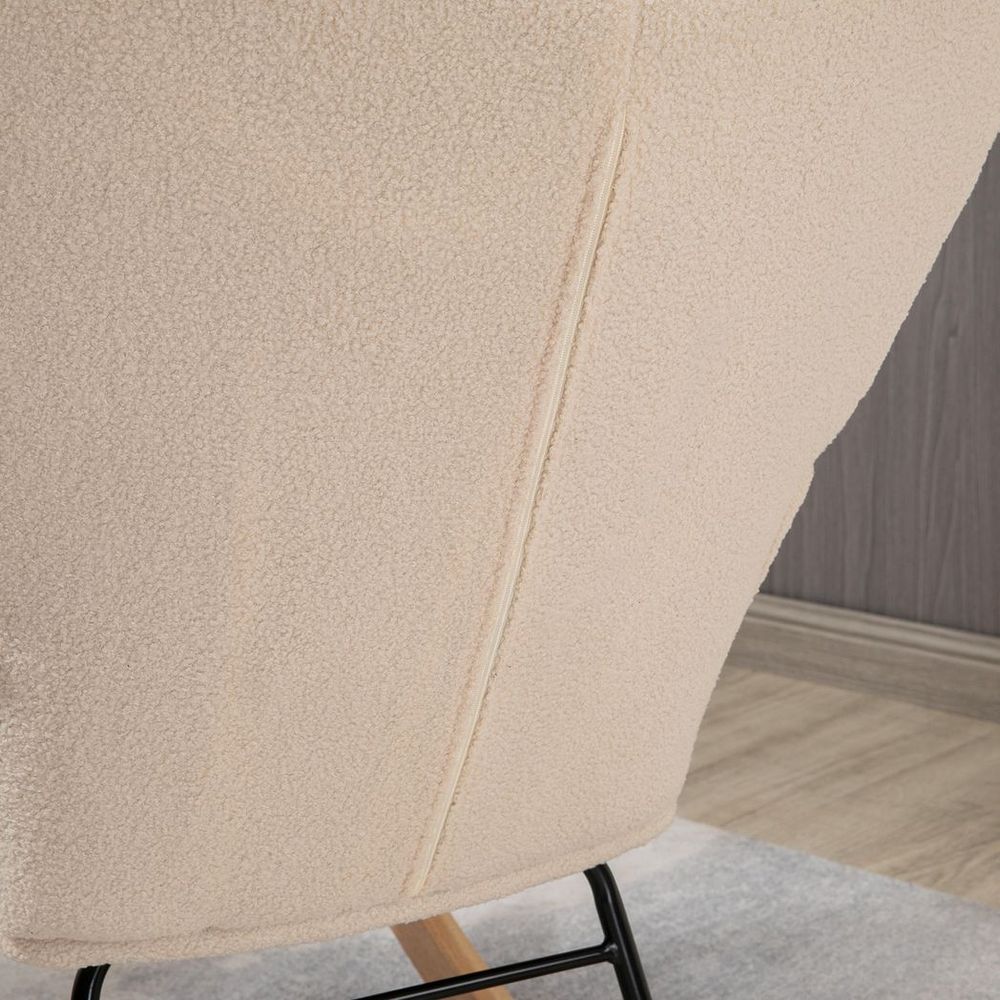 Wingback Rocking Chair — Beige