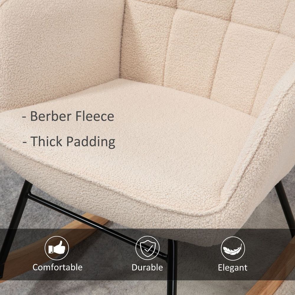 Wingback Rocking Chair — Beige