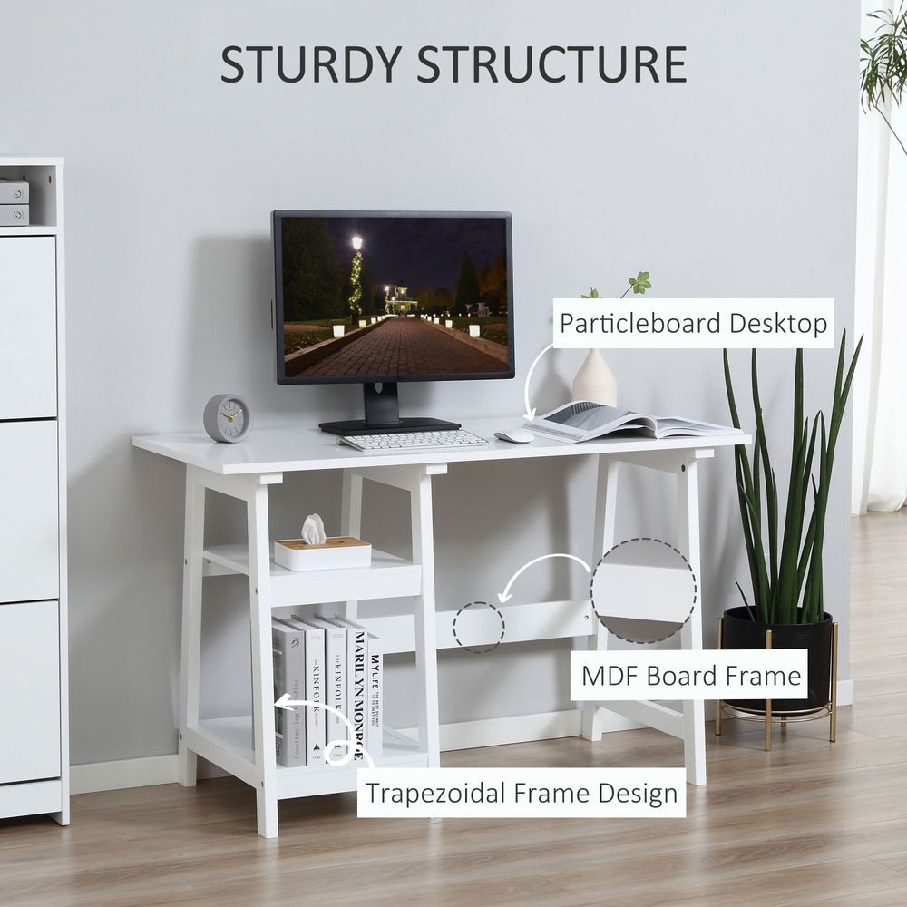 Desk with Storage — White