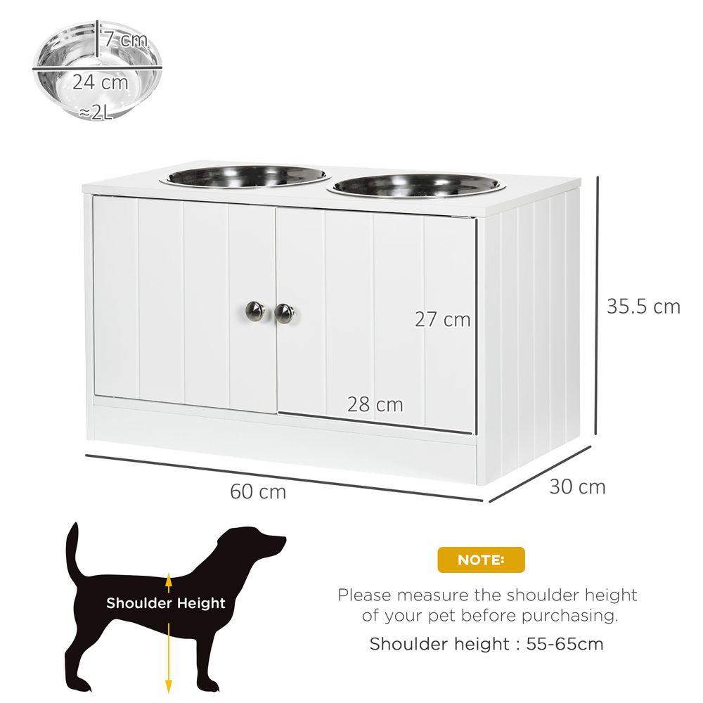 Raised Dog Bowls for Large Dogs  — White