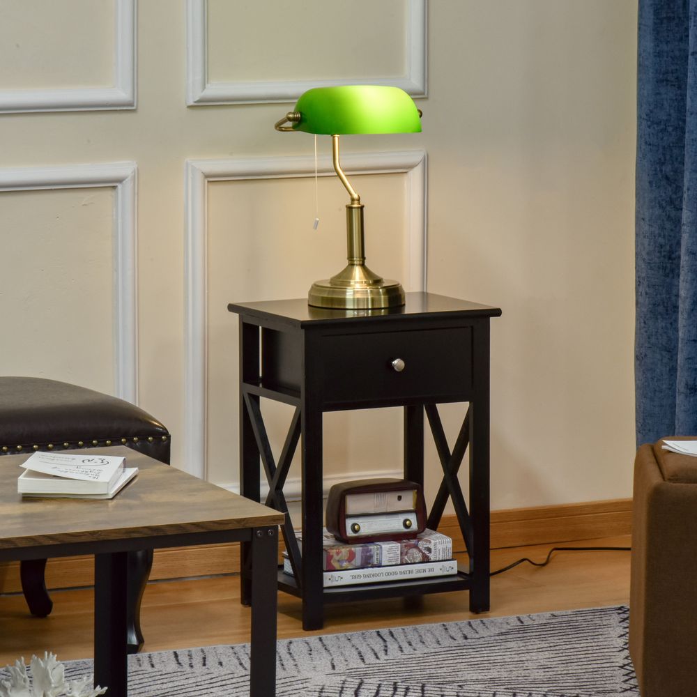 Banker's Table Lamp  — Antique Bronze Base