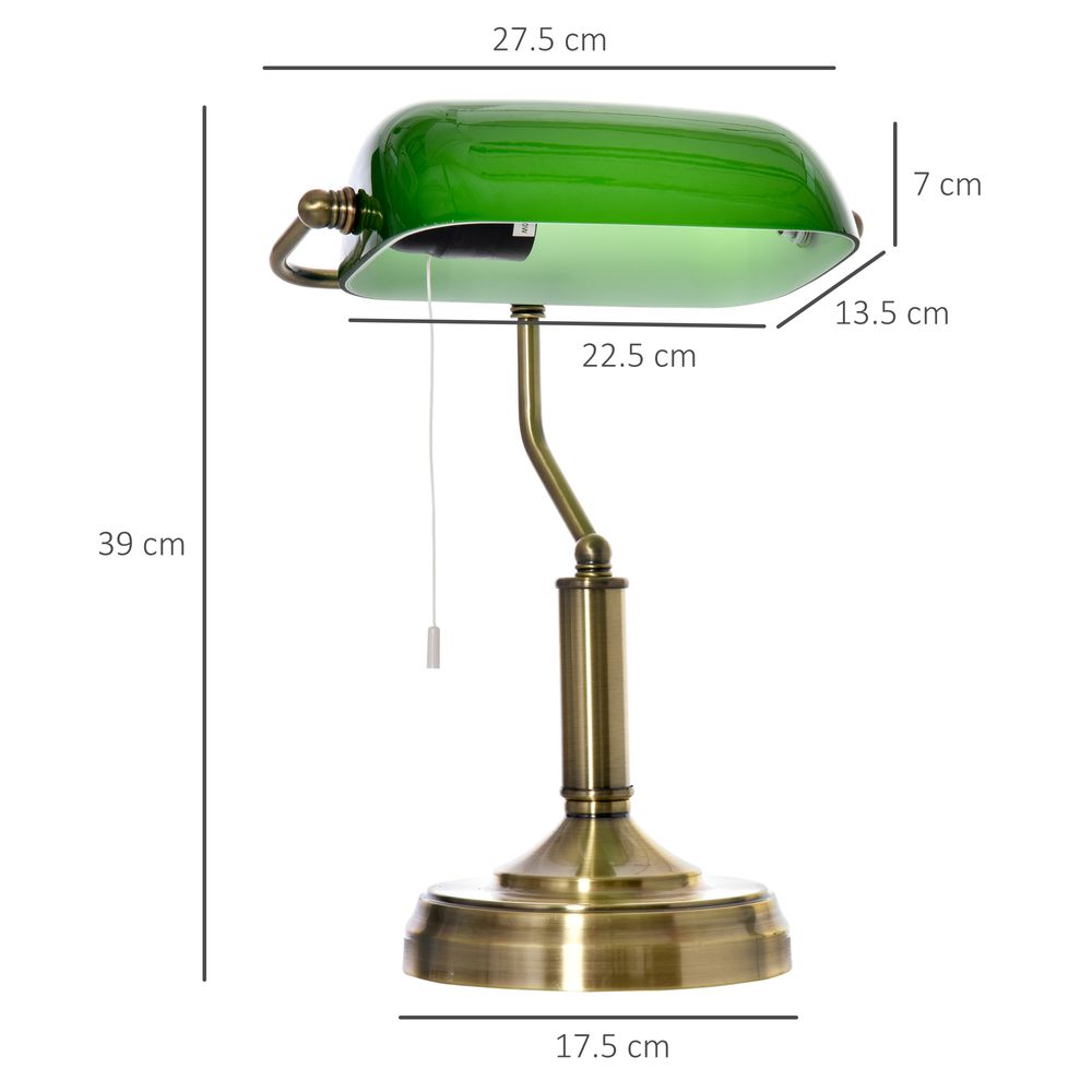 Banker's Table Lamp  — Antique Bronze Base