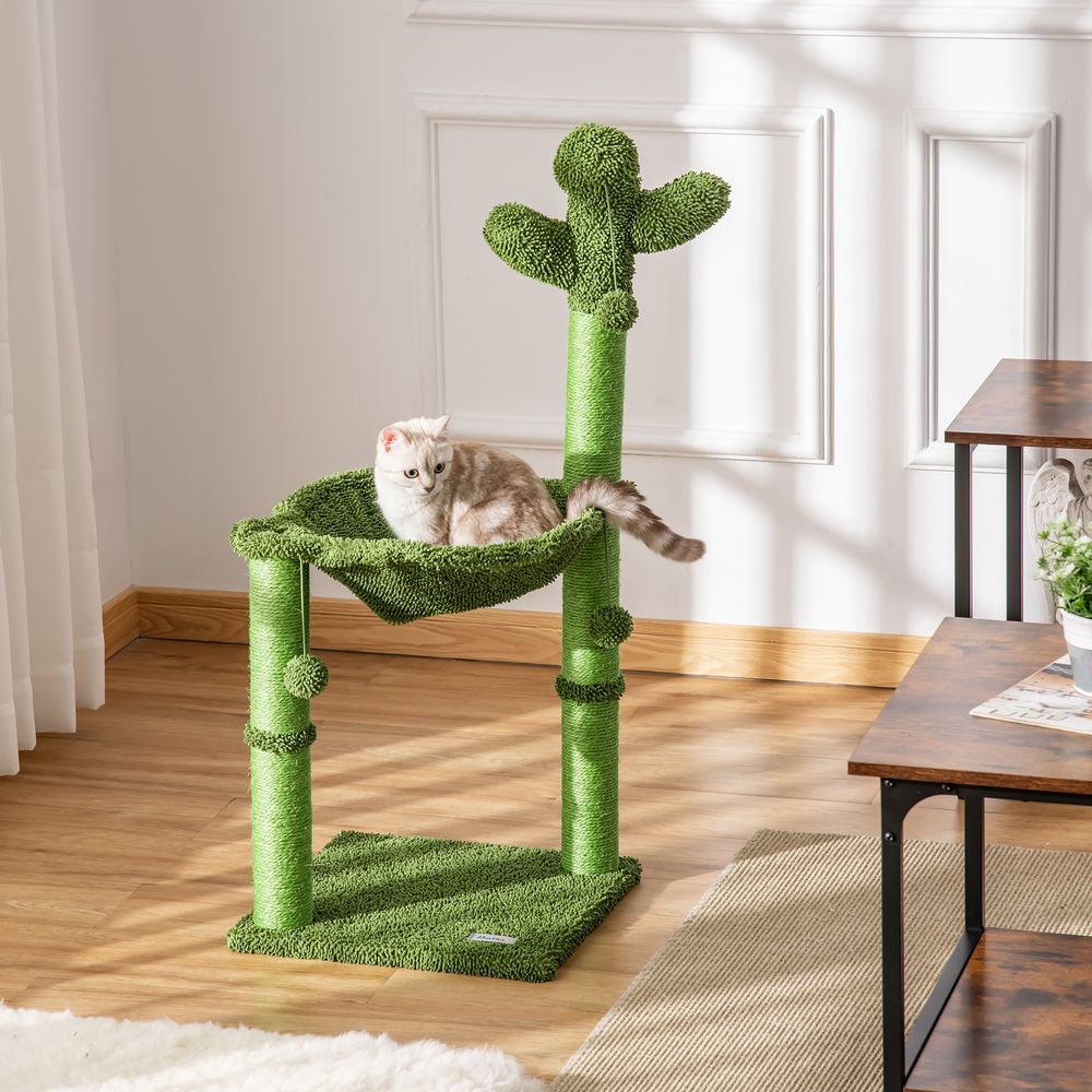 Cactus Cat Tree with Scratching Post & Hammock Bed